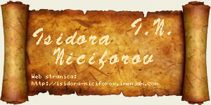 Isidora Nićiforov vizit kartica